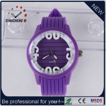 2015 Montre en dentelle à quartz en alligrettes en silicone pourpre (DC-803)